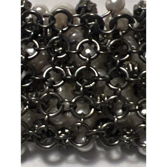 Premier Designs "Enamored" Black Hematite With Faux Pears & Crystals - Picture 9 of 9